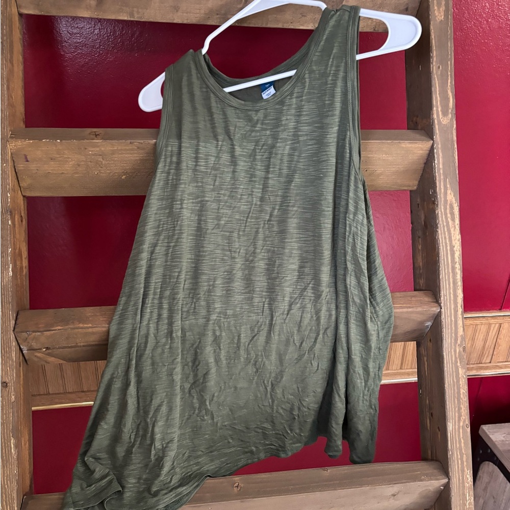 Olive Green Sleeveless Women's Top